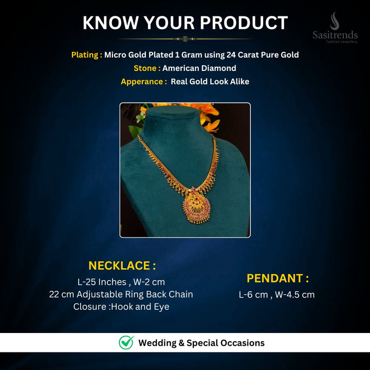 Micro Gold Plated Necklace Set Measurement Image - Sasitrends