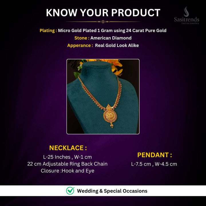 Micro Gold Plated Necklace Set Measurement Image - Sasitrends