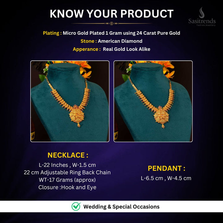 Micro Gold Plated Necklace Set Measurement Image - Sasitrends