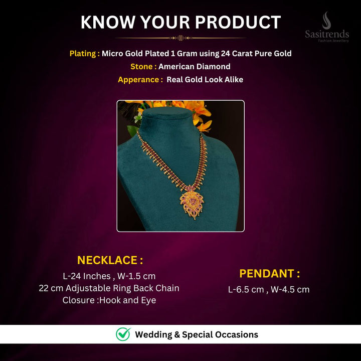 Micro Gold Plated Necklace Set Measurement Image - Sasitrends