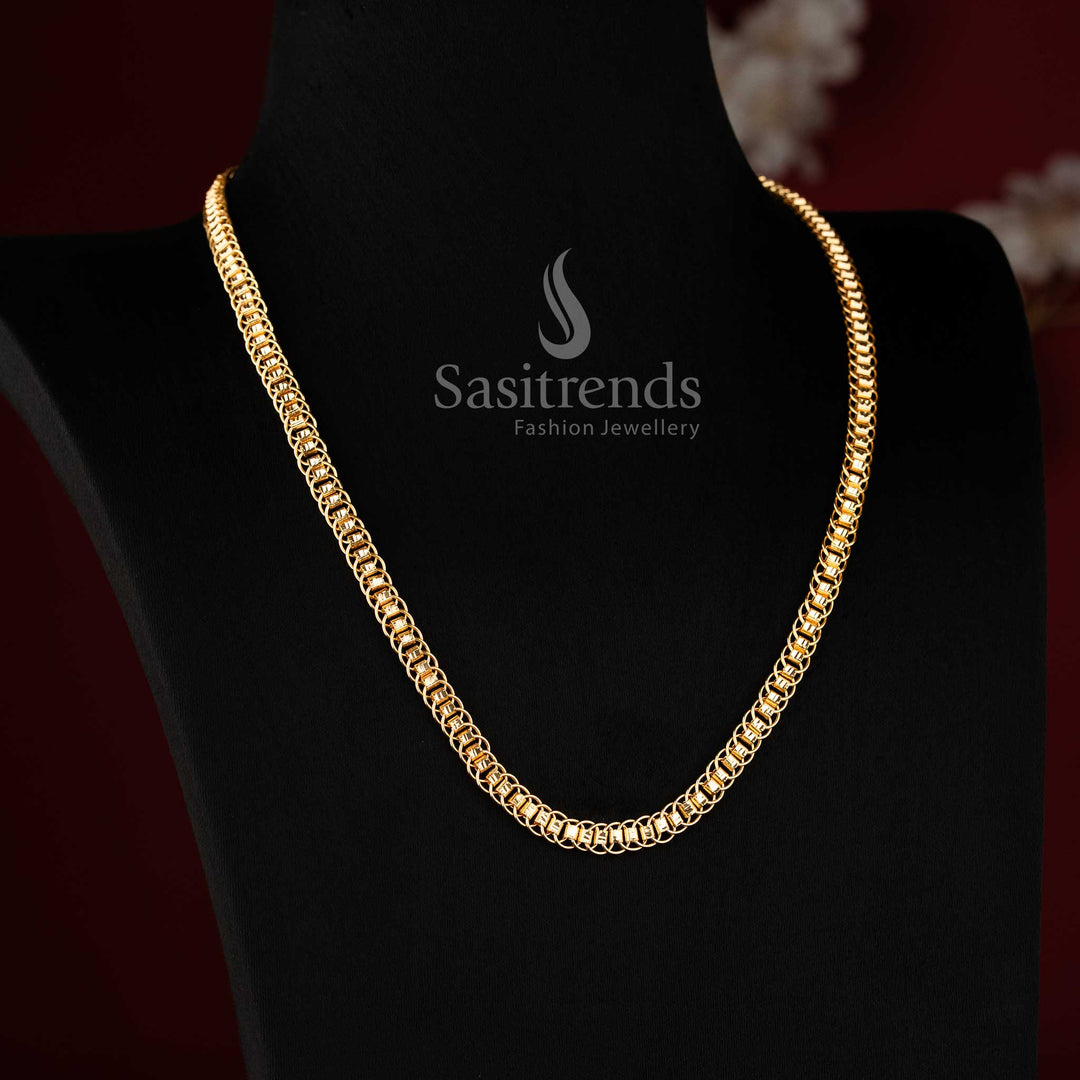 High-quality micro gold plated chain for daily wear with guaranteed anti-tarnish finish 1383A - Sasitrends