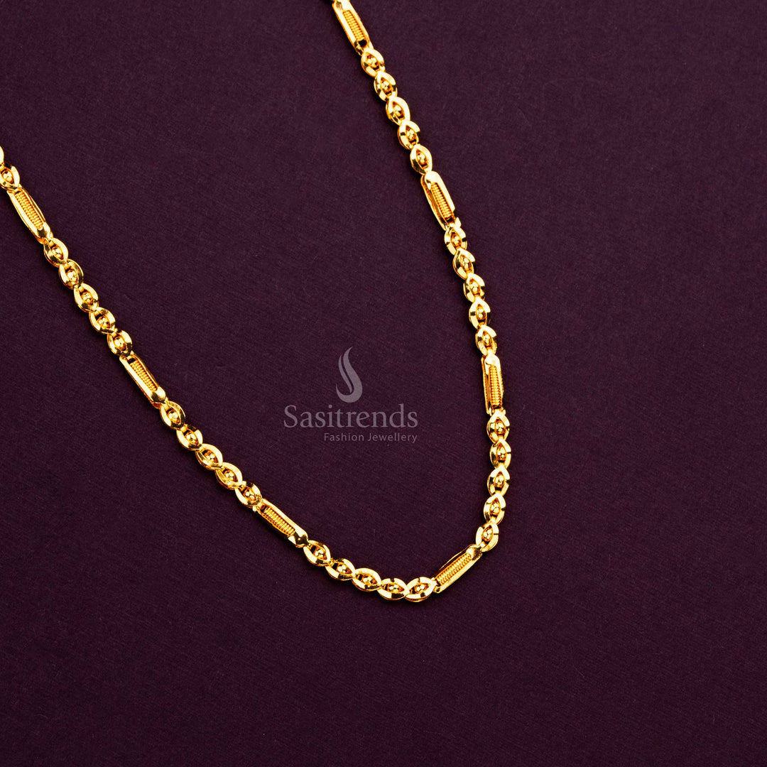 Guaranteed Micro Gold Plated Chain with Twist Design Sparkling