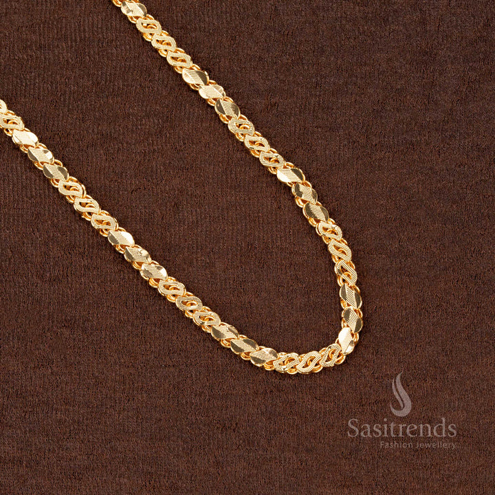 Intricately Crafted Micro Gold Plated S Cut Chain – A stunning jewellery design for weddings and traditional festive attire - Sasitrends
