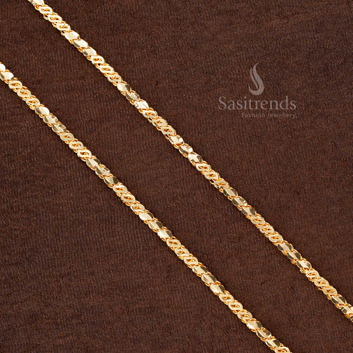 Dazzling One Gram Gold Plated S Cut Chain – A perfect jewellery choice for special occasions, events, and grand celebrations - Sasitrends