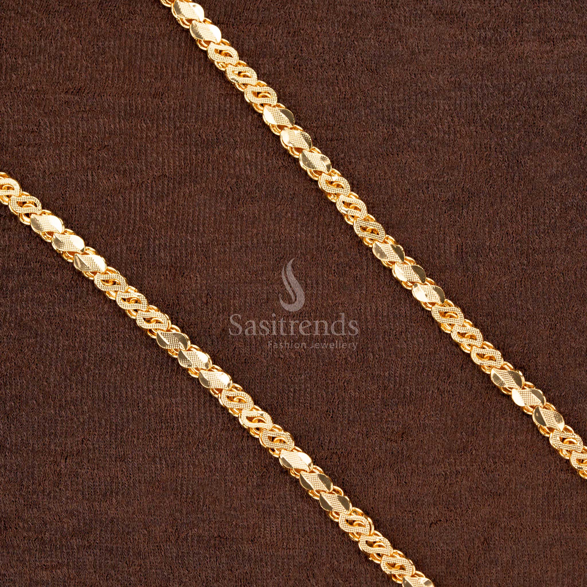 Gorgeous One Gram Gold Plated S Cut Chain – A versatile jewellery piece that enhances both traditional and modern outfits - Sasitrends