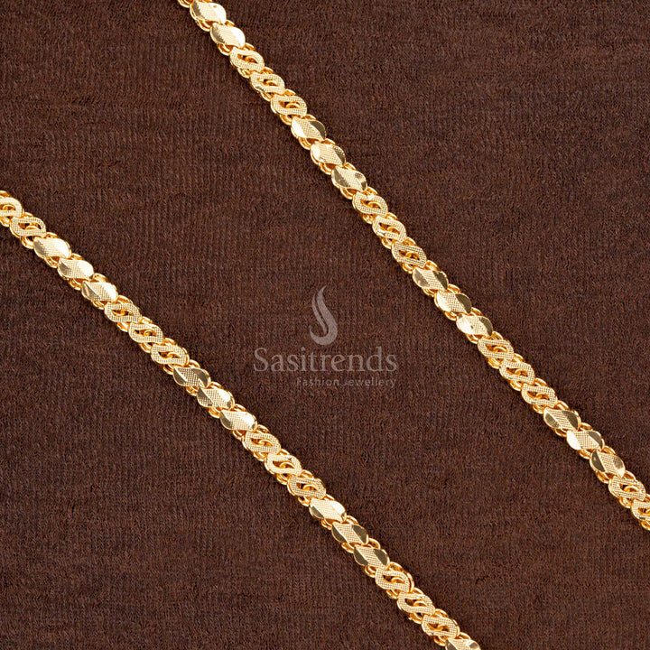 Gorgeous One Gram Gold Plated S Cut Chain – A versatile jewellery piece that enhances both traditional and modern outfits - Sasitrends