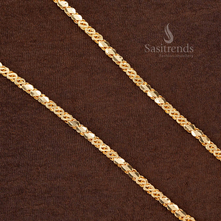 Luxury One Gram Gold Plated S Cut Chain – A premium bridal and party wear jewellery piece with a sophisticated and elegant finish - Sasitrends