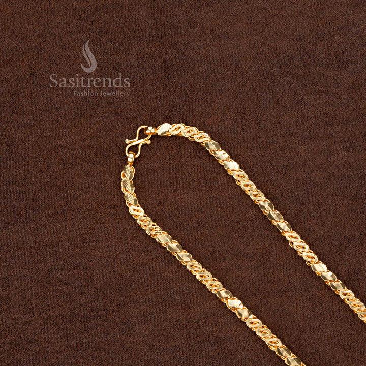 Premium One Gram Gold Plated S Cut Chain – A statement jewellery masterpiece for women who love ethnic fashion and sophistication - Sasitrends