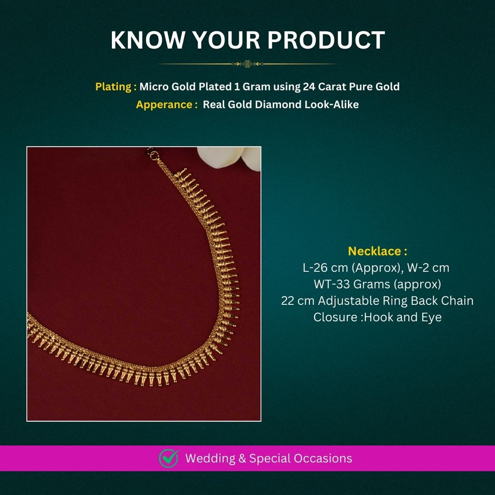 Micro Gold Plated Necklace Set Measurement Image - Sasitrends