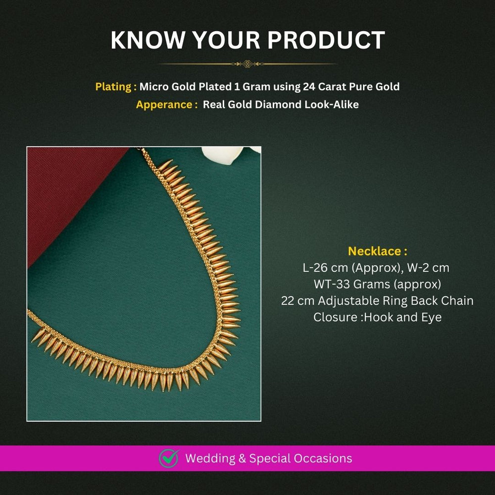 Micro Gold Plated Necklace Set Measurement Image - Sasitrends
