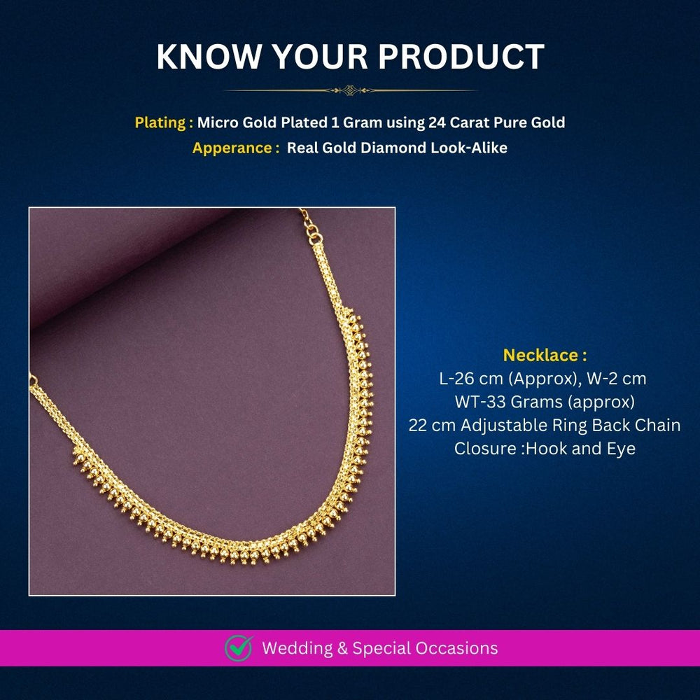 Micro Gold Plated Necklace Set Measurement Image - Sasitrends
