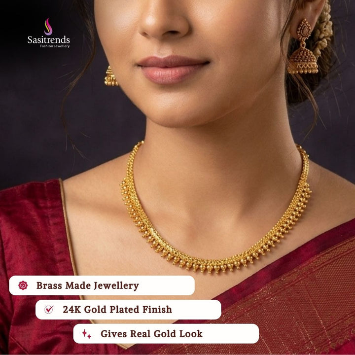Micro Gold-Plated Golden Ball Traditional Necklace - Sasitrends
