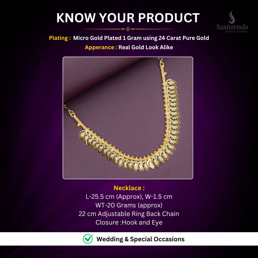 Micro Gold Plated Necklace Measurement Image - Sasitrends