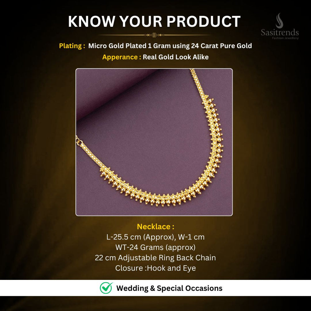 Micro Gold Plated Necklace Measurement Image - Sasitrends