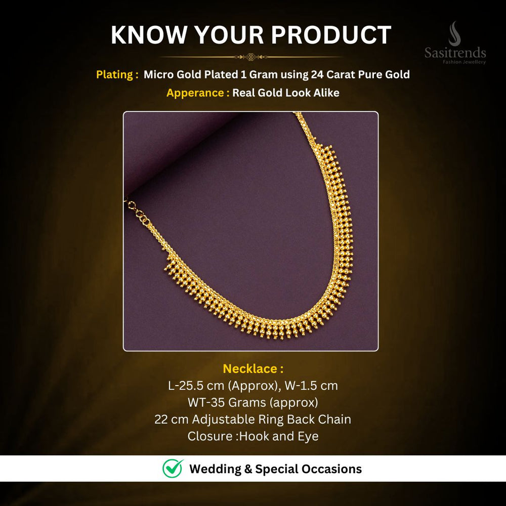 Micro Gold Plated Necklace Measurement Image - Sasitrends