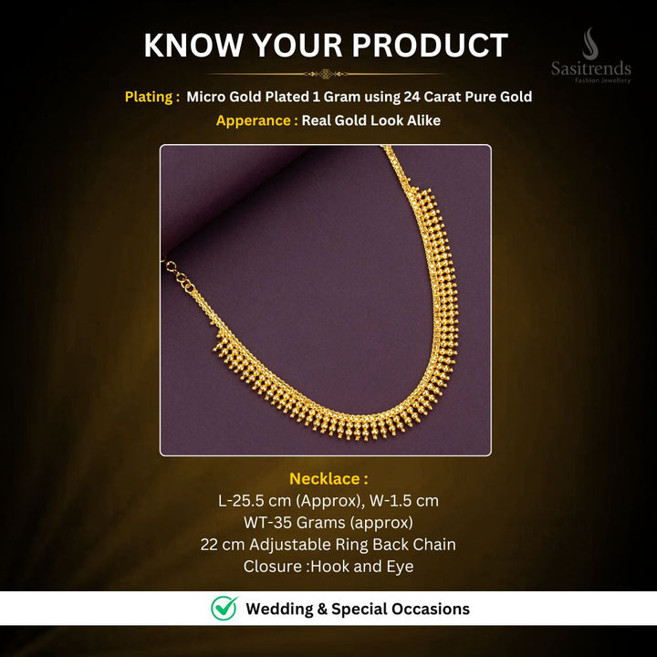 Micro Gold Plated Necklace Measurement Image - Sasitrends
