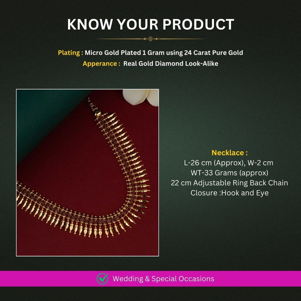 Micro Gold Plated Necklace Set Measurement Image - Sasitrends