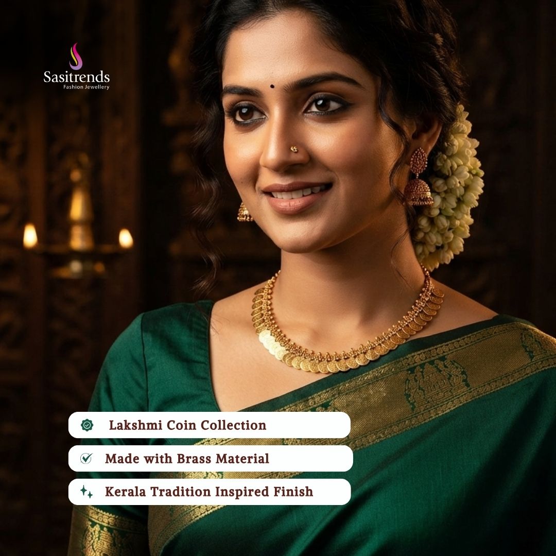 Guaranteed kerala style Micro gold plated lakshmi coin necklace - Sasitrends