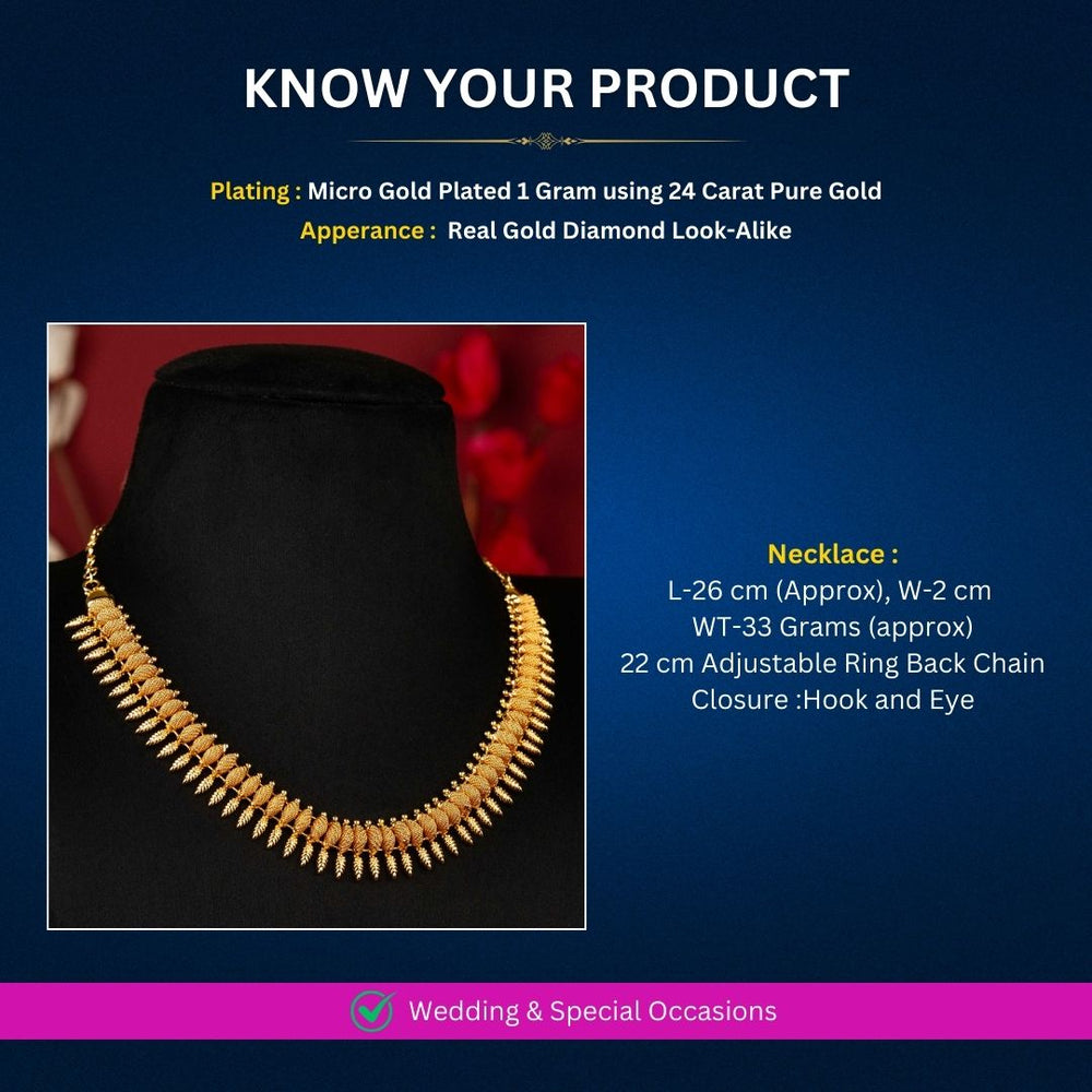 Micro Gold Plated Necklace Set Measurement Image - Sasitrends
