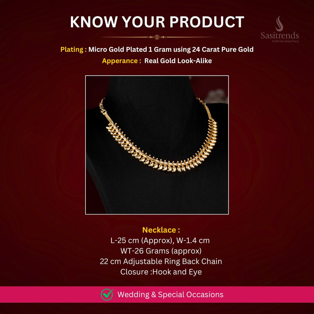 Micro Gold Plated Necklace Measurement Image - Sasitrends