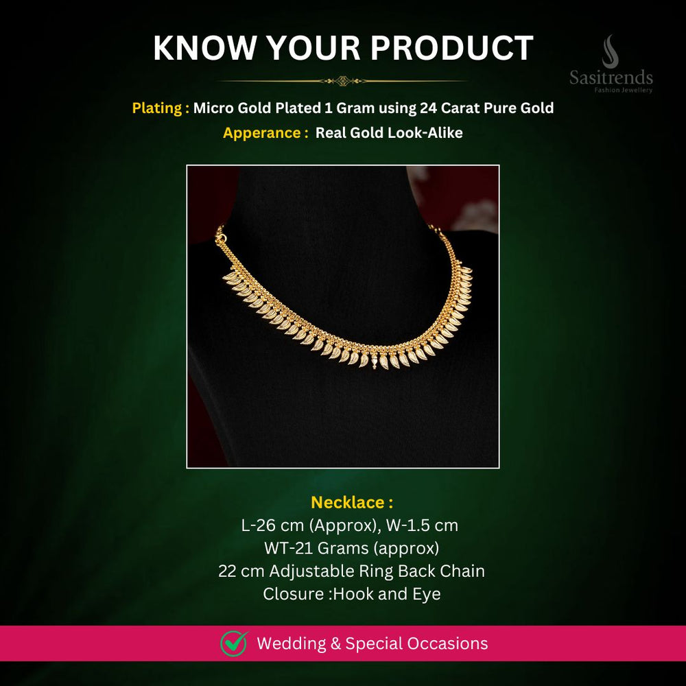 Micro Gold Plated Necklace Measurement Image - Sasitrends