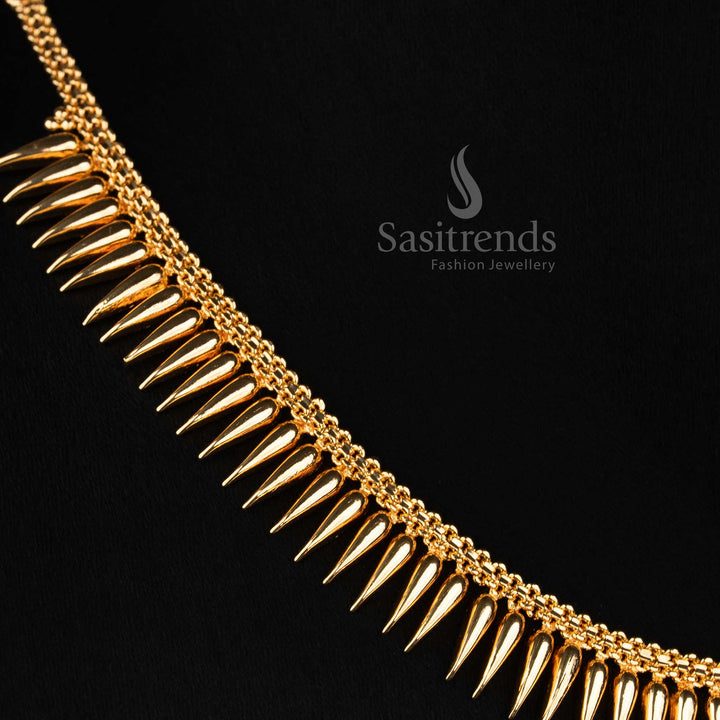 Guaranteed Traditional 24k micro gold plated mullapoo necklace , temple and onam festive wear, Look like real gold- Sasitrends