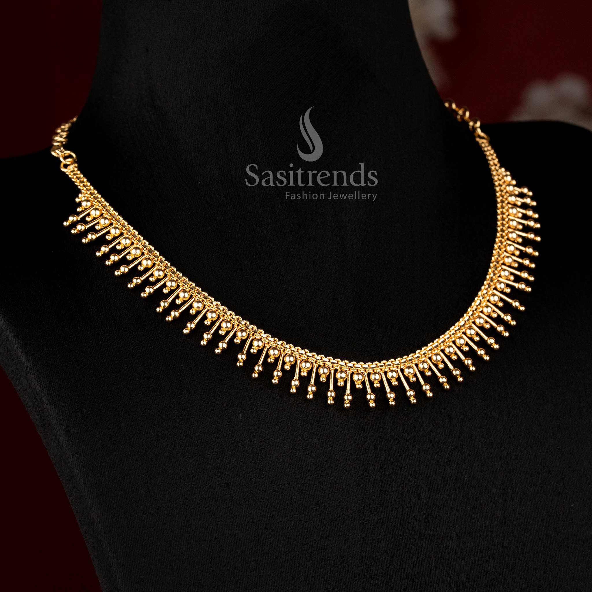 Micro gold plated jasmine flower buds necklace - Sasitrends