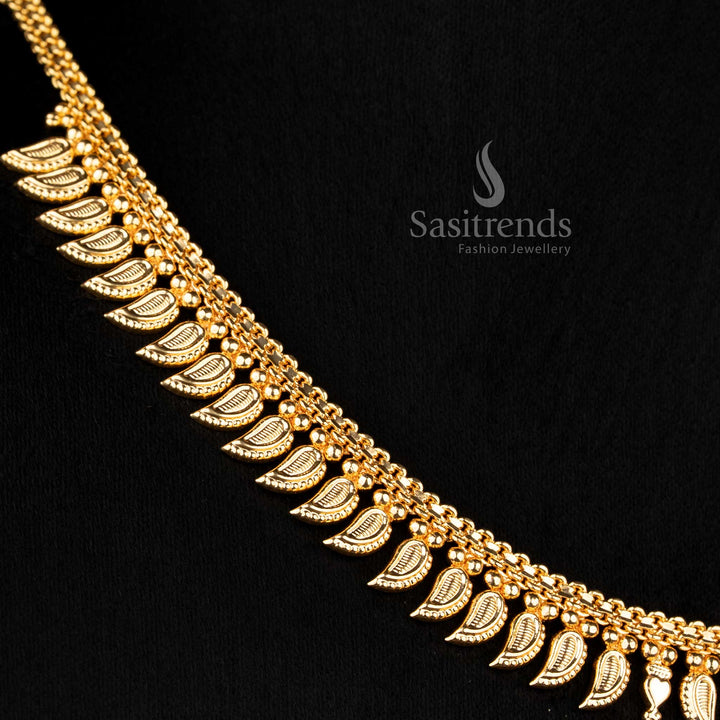 one gram gold mango betel leaves necklace - sasitrends 
