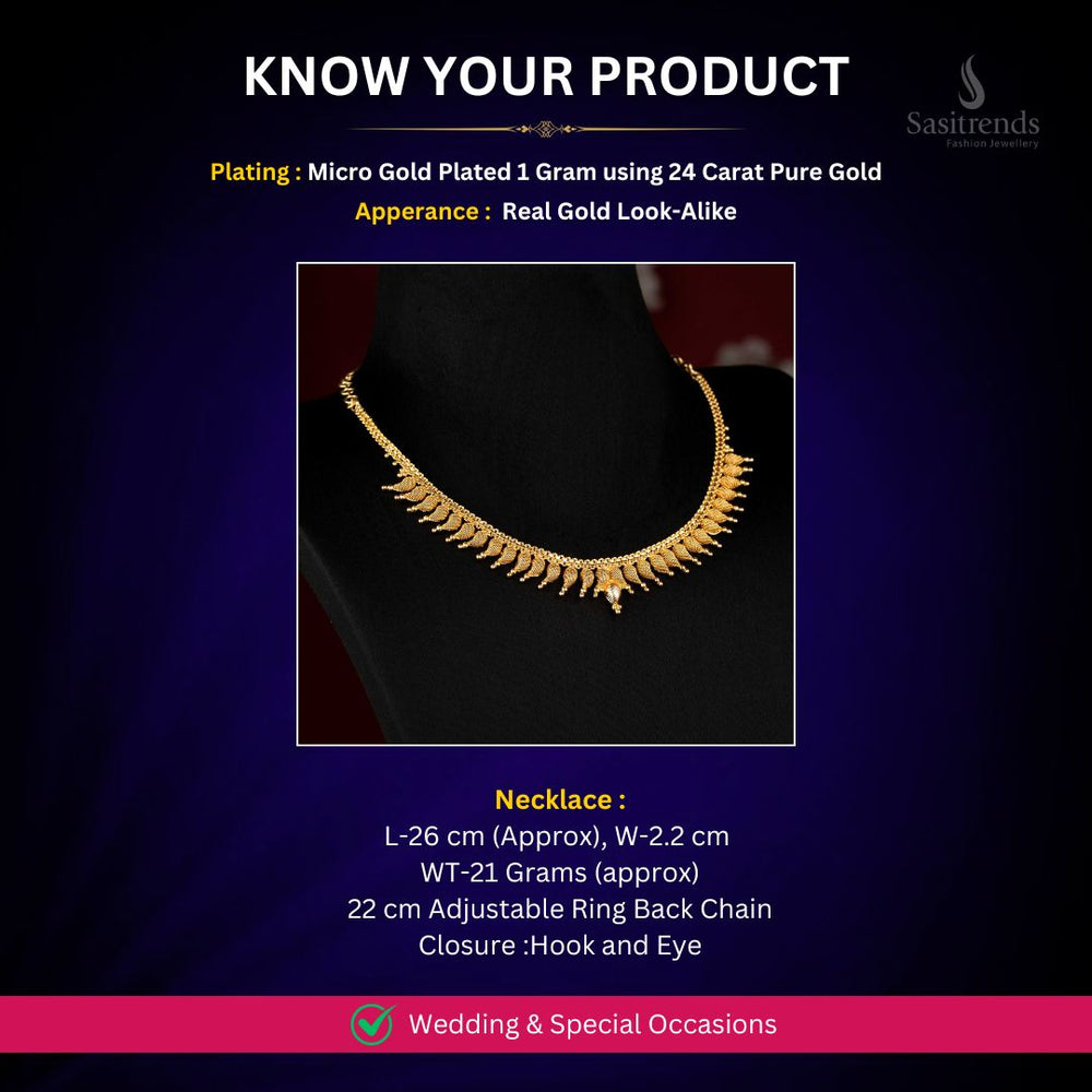 Micro Gold Plated Necklace Measurement Image - Sasitrends