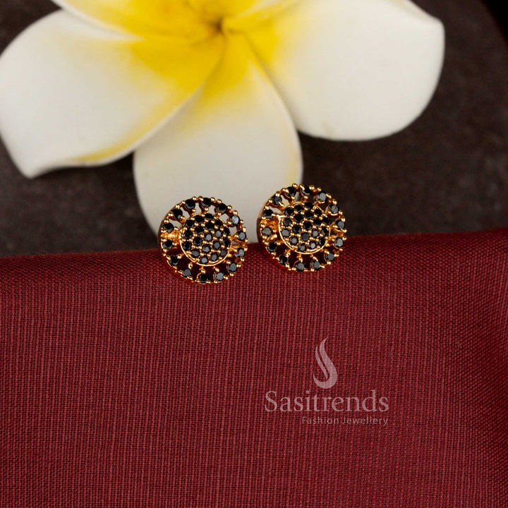 Beautiful floral halo American Diamond earrings with intricate craftsmanship - Sasitrends