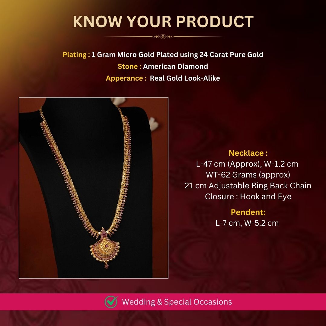 Grand One Gram Gold Jewellery Long Haram Necklace Sasitrends