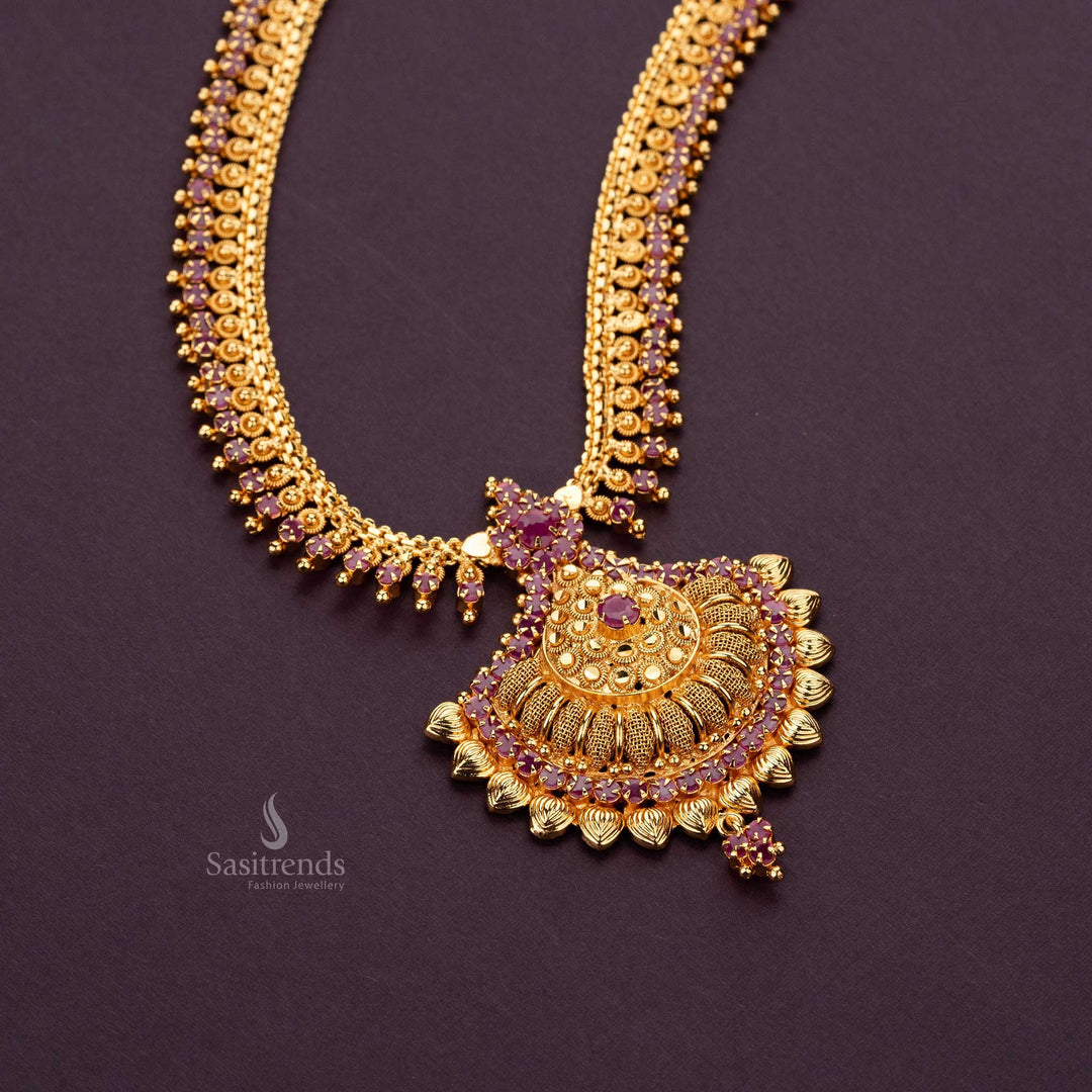 Gold Haram Designs In 80 Grams Grt Jewellers 80 Gram Gold Necklace