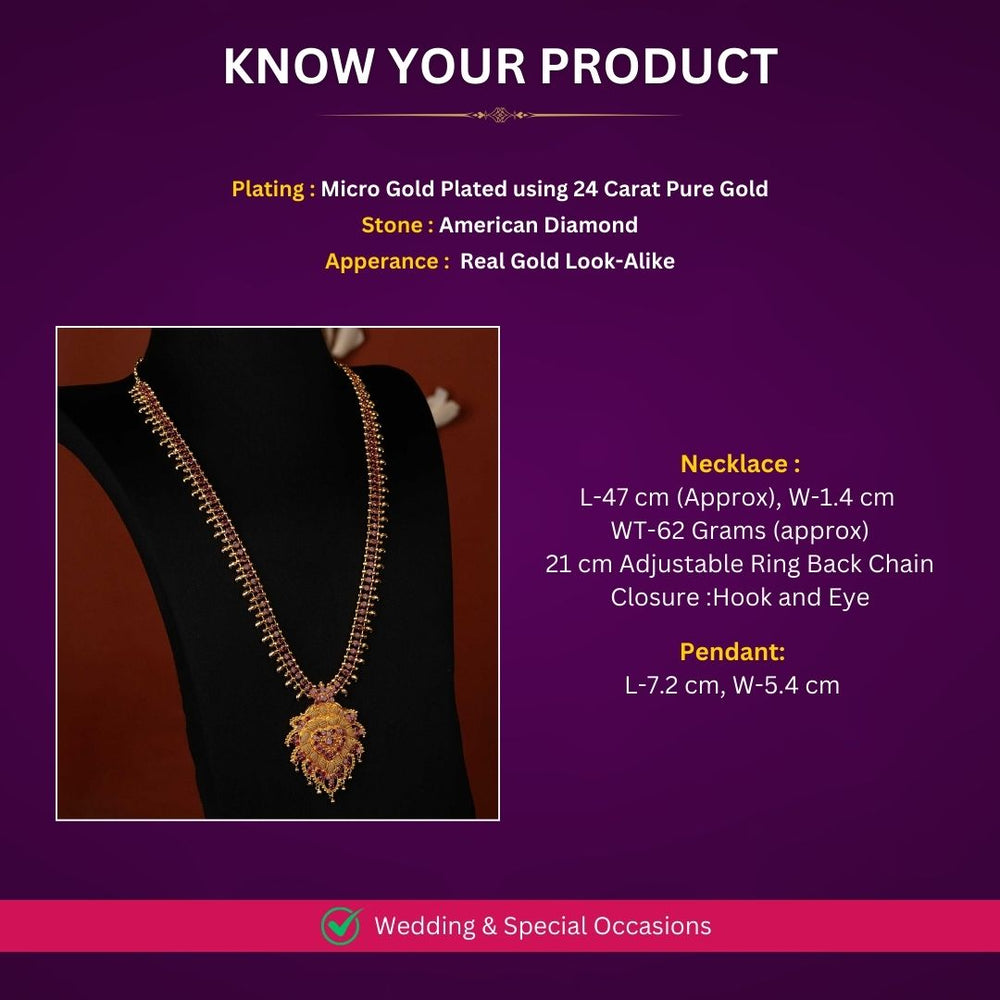 Micro Gold plated Necklace  Measurement Image - Sasitrends