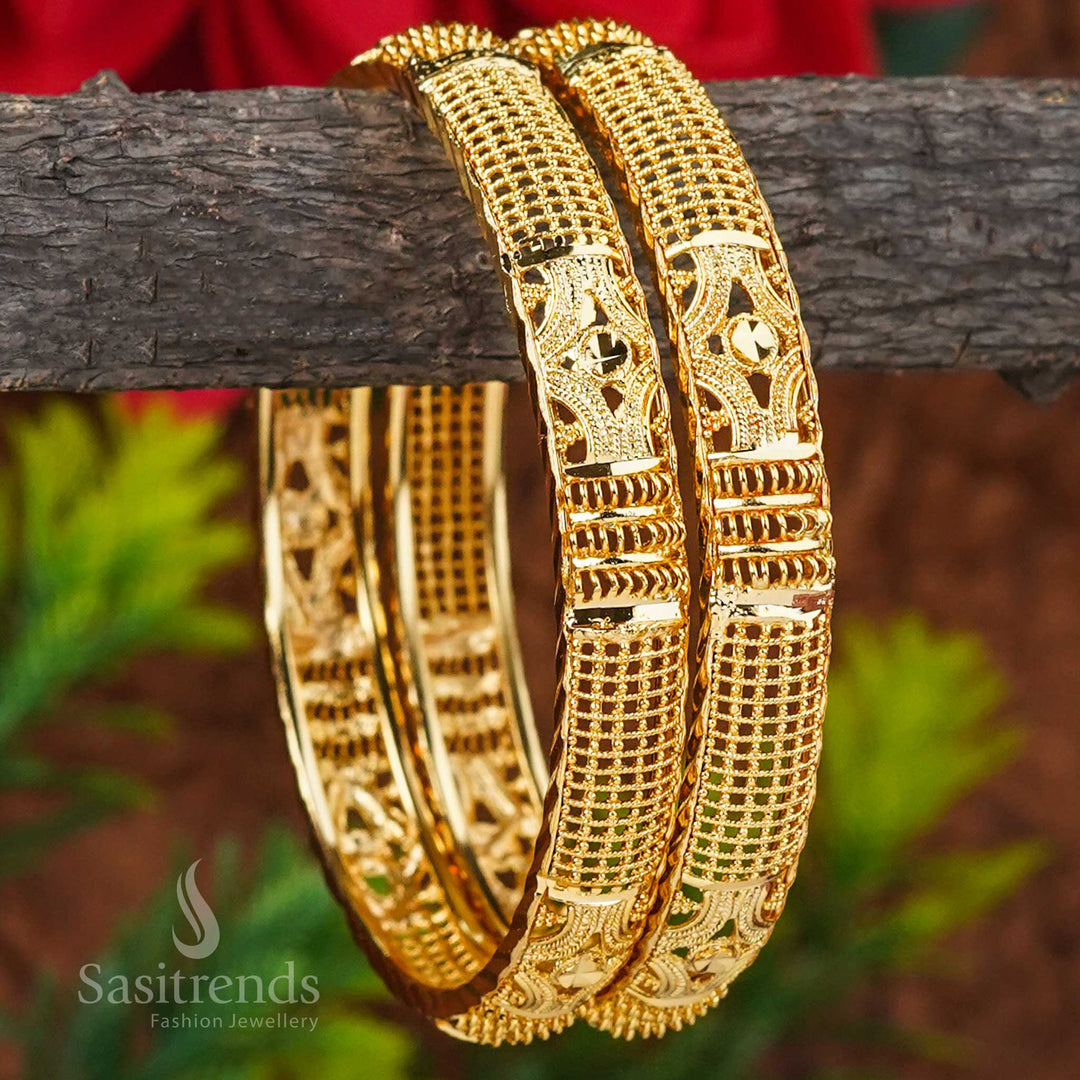 Trendy Simple 4-Piece Bangle Plated with One Gram Micro Gold