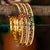 One Gram Micro Gold Plated Guaranteed Two Line Multi AD Stones Floral Designer Bangles 