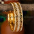 Temple Wear One Gram Micro Gold Plated Guaranteed Two Line White AD Stones Floral Designer Bangles 