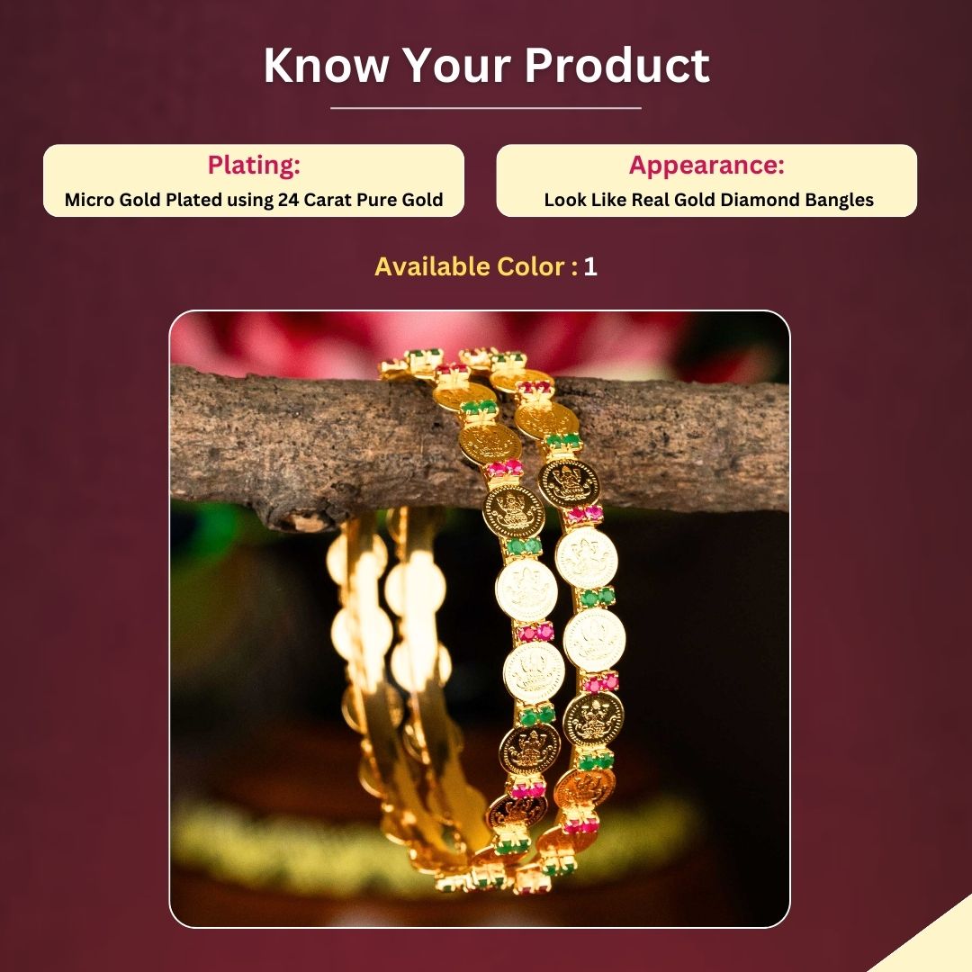 Micro Gold Plated Bangles Measurement Image - Sasitrends