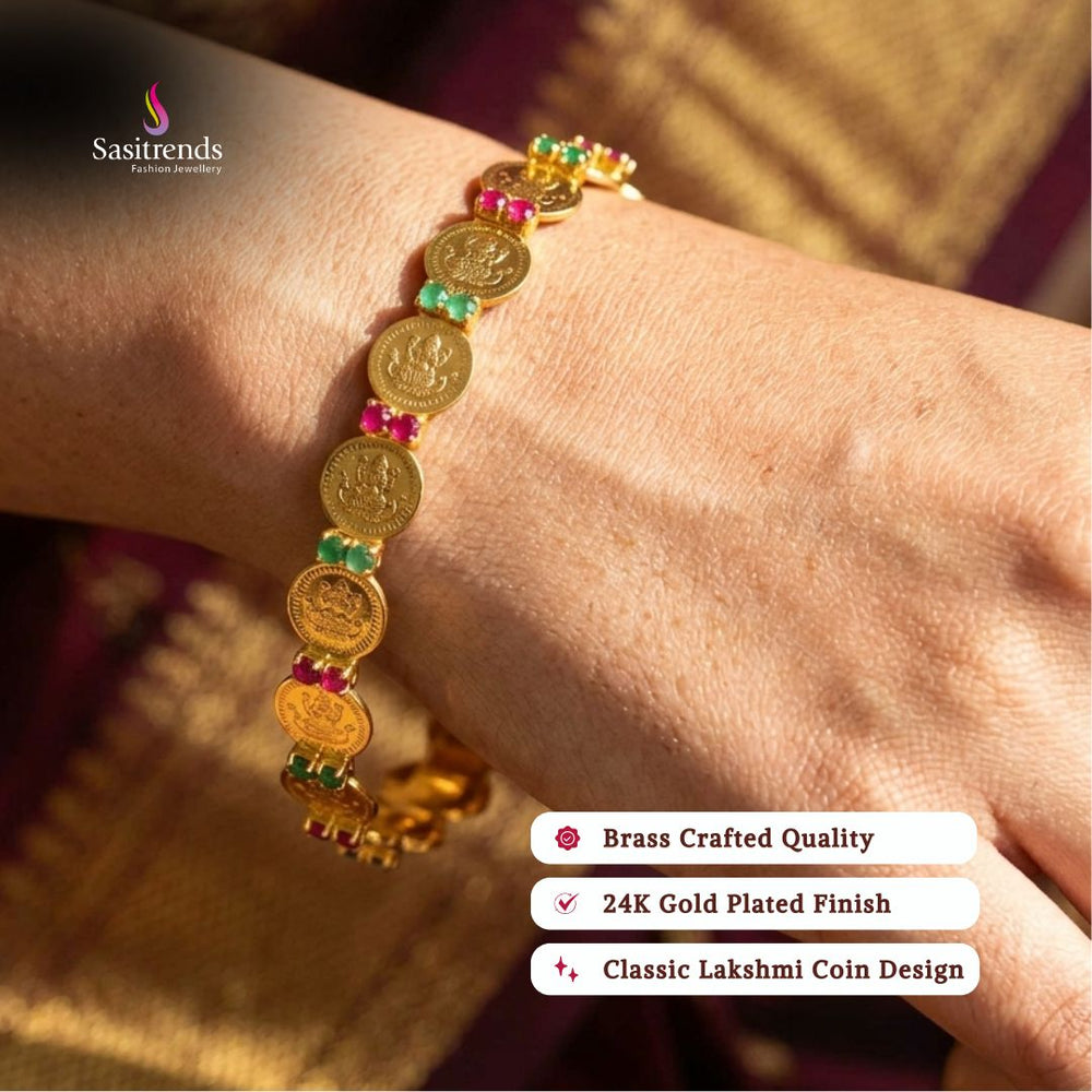 Guaranteed real gold look 24k micro gold plated para stone bangles model image - Sasitrends