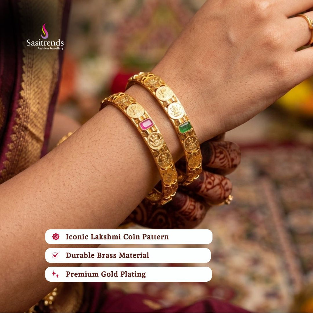 Guaranteed real gold look 24k micro gold plated bangles model image - Sasitrends