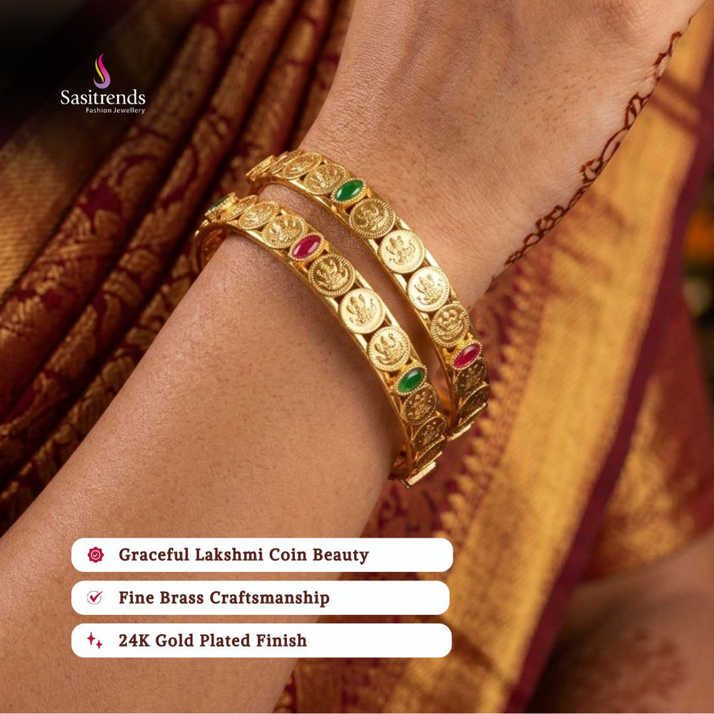 Guaranteed real gold look 24k micro gold plated bangles model image - Sasitrends
