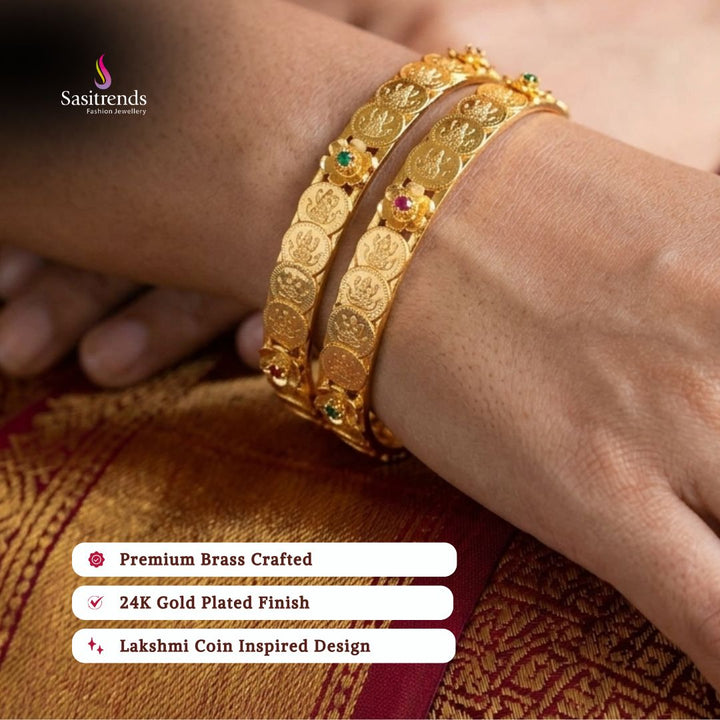 Guaranteed real gold look 24k micro gold plated bangles model image - Sasitrends