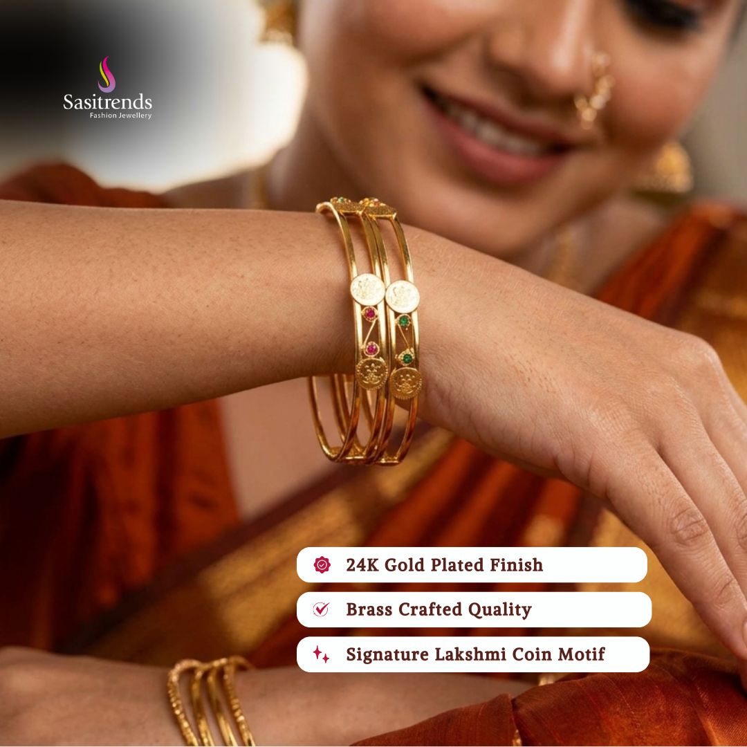Guaranteed real gold look 24k micro gold plated bangles model image - Sasitrends