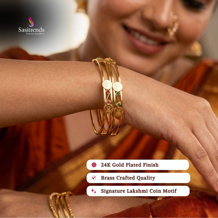 Guaranteed real gold look 24k micro gold plated bangles model image - Sasitrends