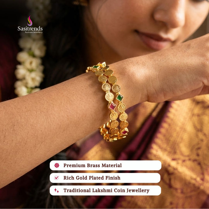 Guaranteed real gold look 24k micro gold plated para stone bangles model image - Sasitrends
