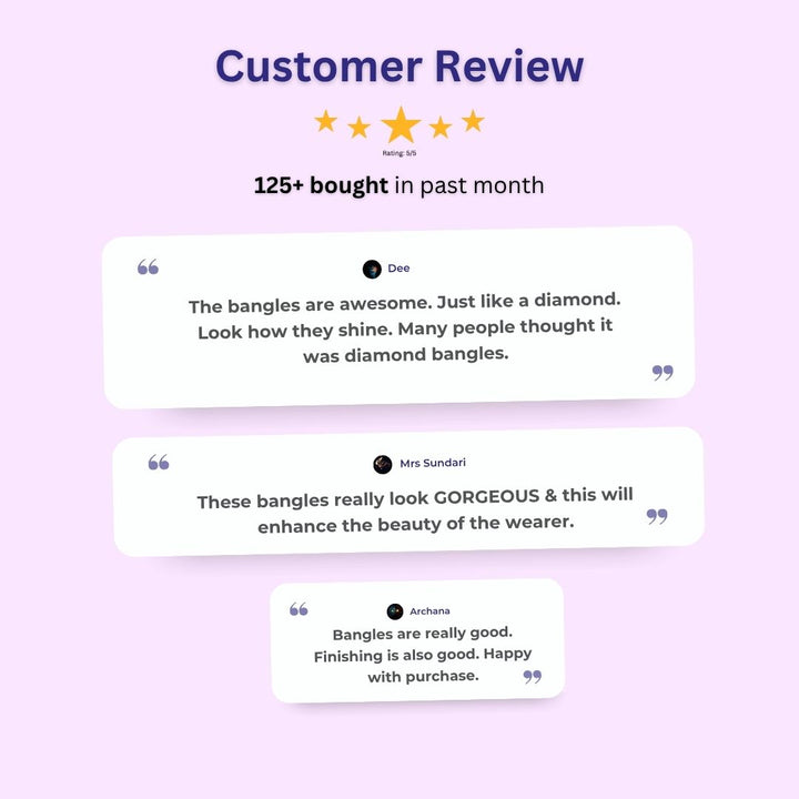Guaranteed Micro gold plated AD stone bangles customer review image - Sasitrends