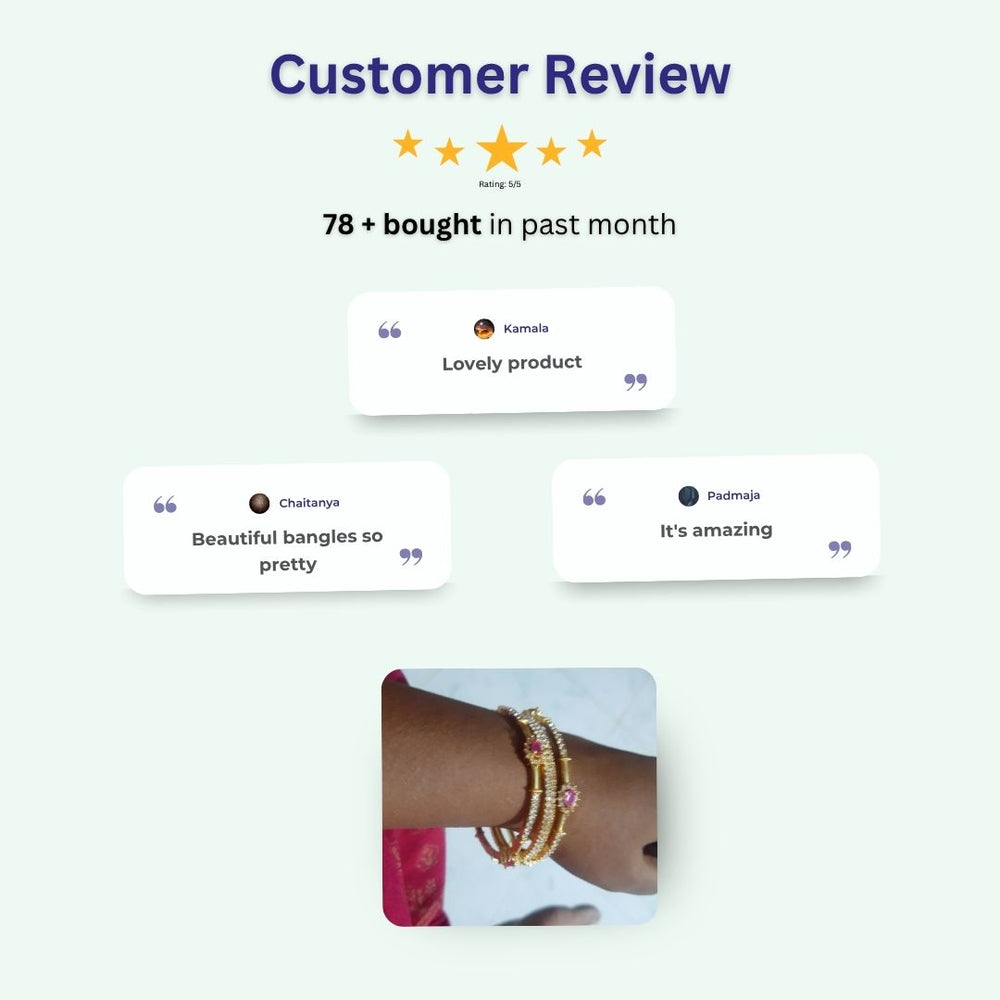 Customer review for Sasitrends bangle featuring premium craftsmanship and elegant traditional styling