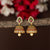 AD Multi Color Matte Gold Jhumka Earrings Temple Wear