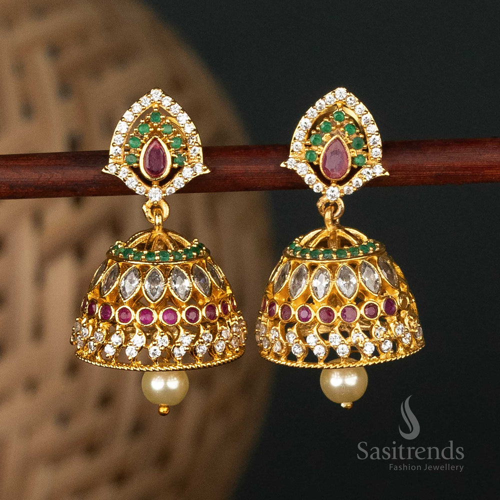 Luxurious Micro Gold-Plated Stud Earrings With Beautiful Stones for Special Occasions - Sasitrends