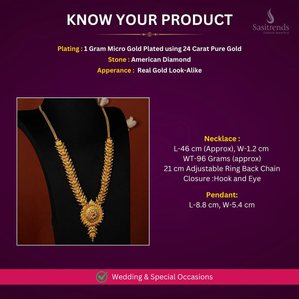 Micro Gold Plated Necklace Set Measurement Image - Sasitrends
