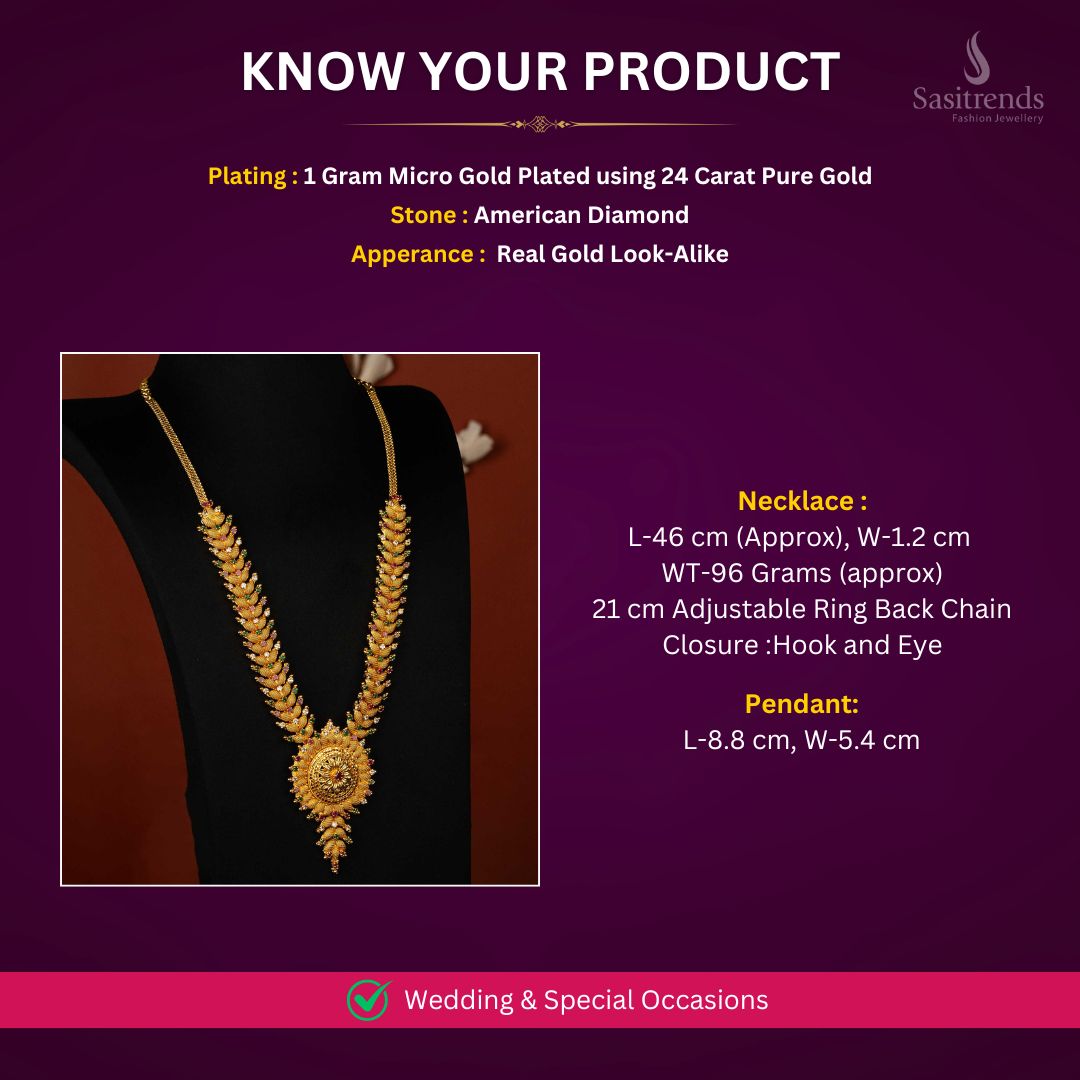 Micro Gold Plated Necklace Set Measurement Image - Sasitrends
